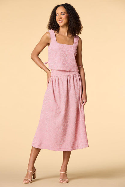 Versona cherry pie midi skirt RED