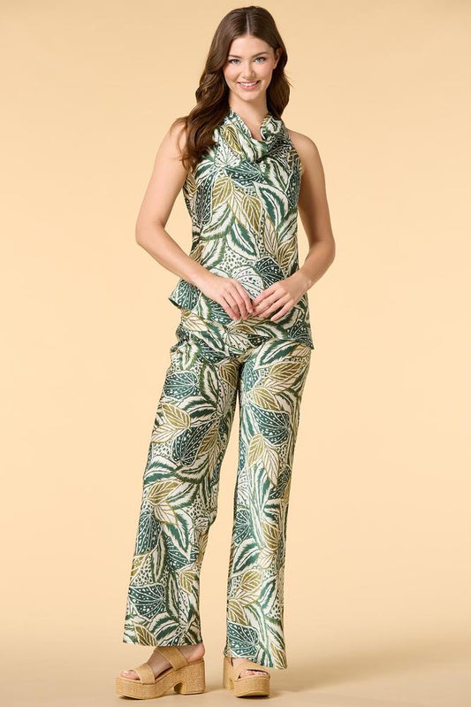 Versona palm of my hand satin pants GREEN_MULTI