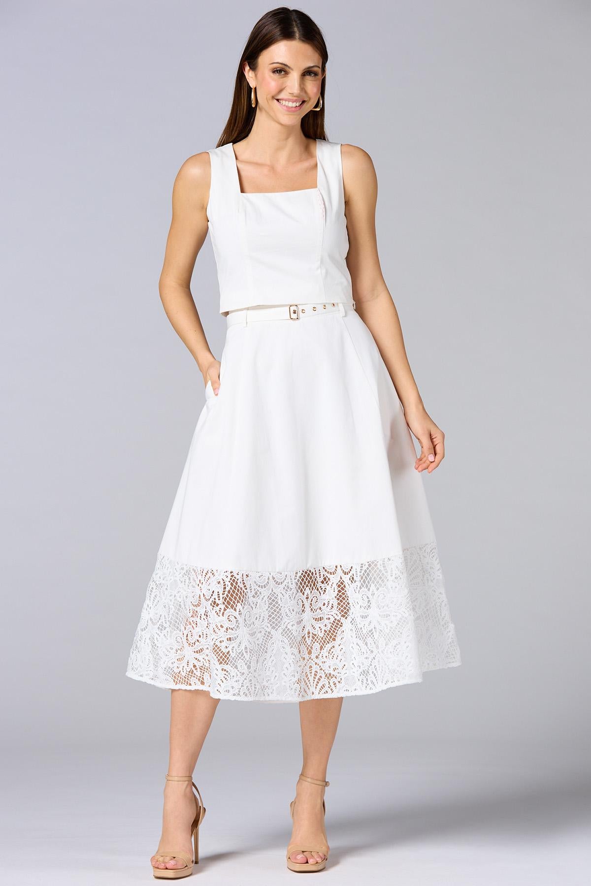 Versona cache solid square neck tank BRIGHT_WHITE