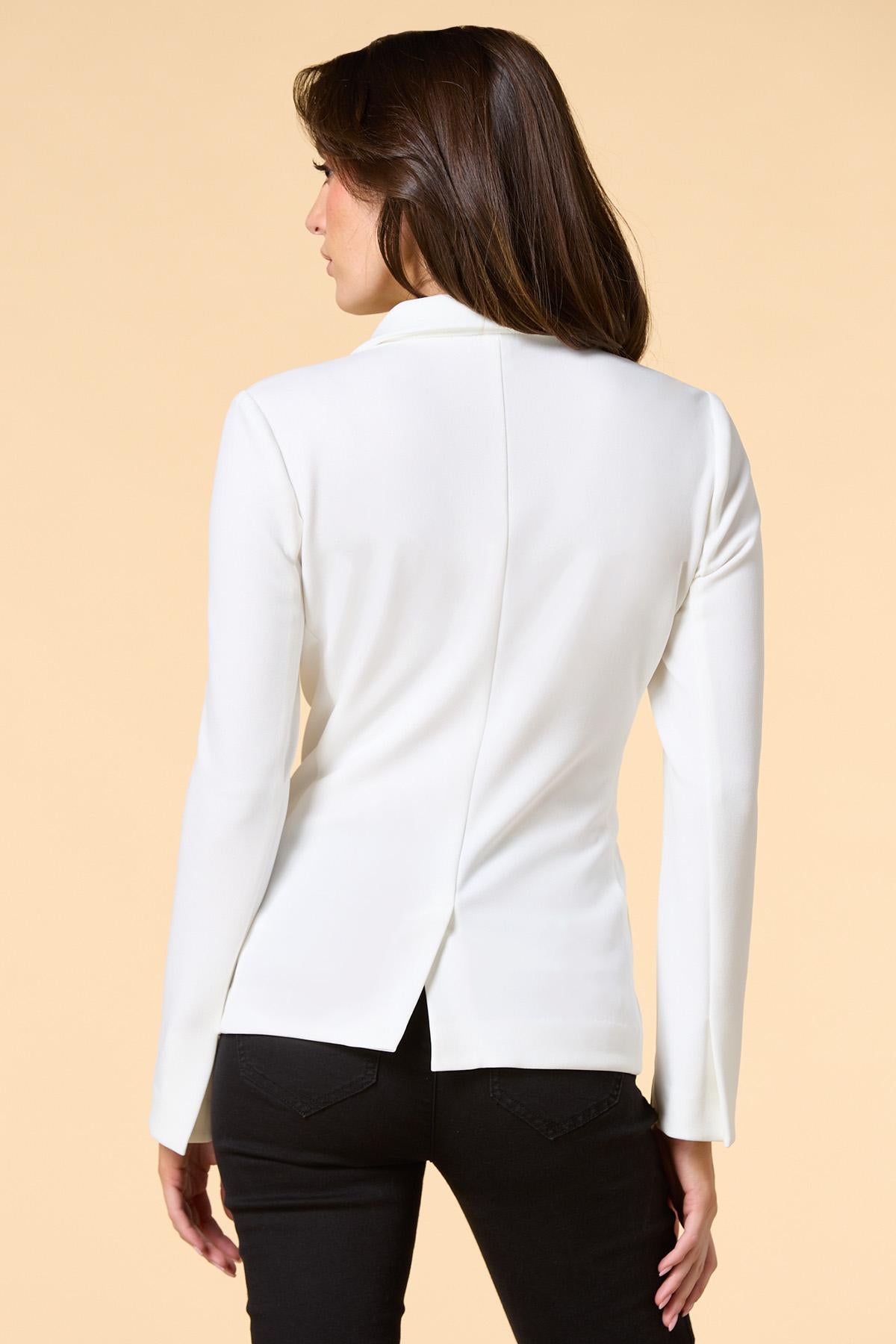 Versona petite office culture blazer WHITE_ALYSSUM