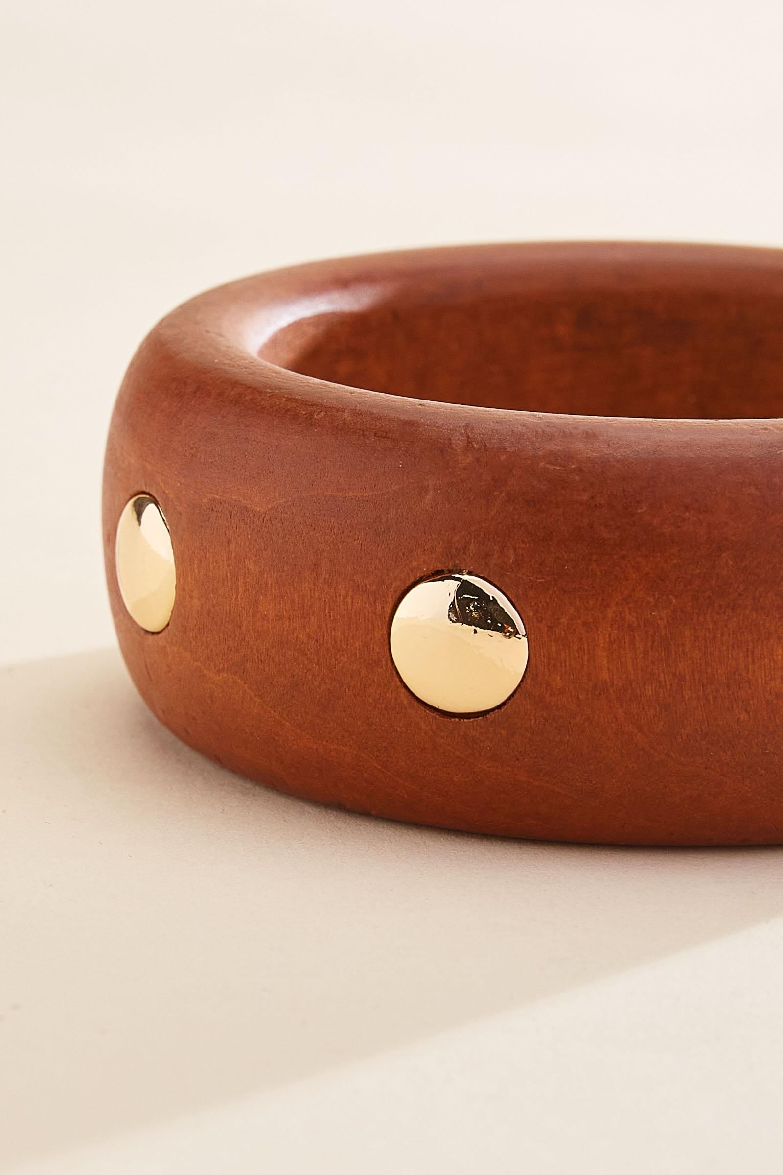 Versona wood gold embellished bangle bracelet GLAZED_GINGER